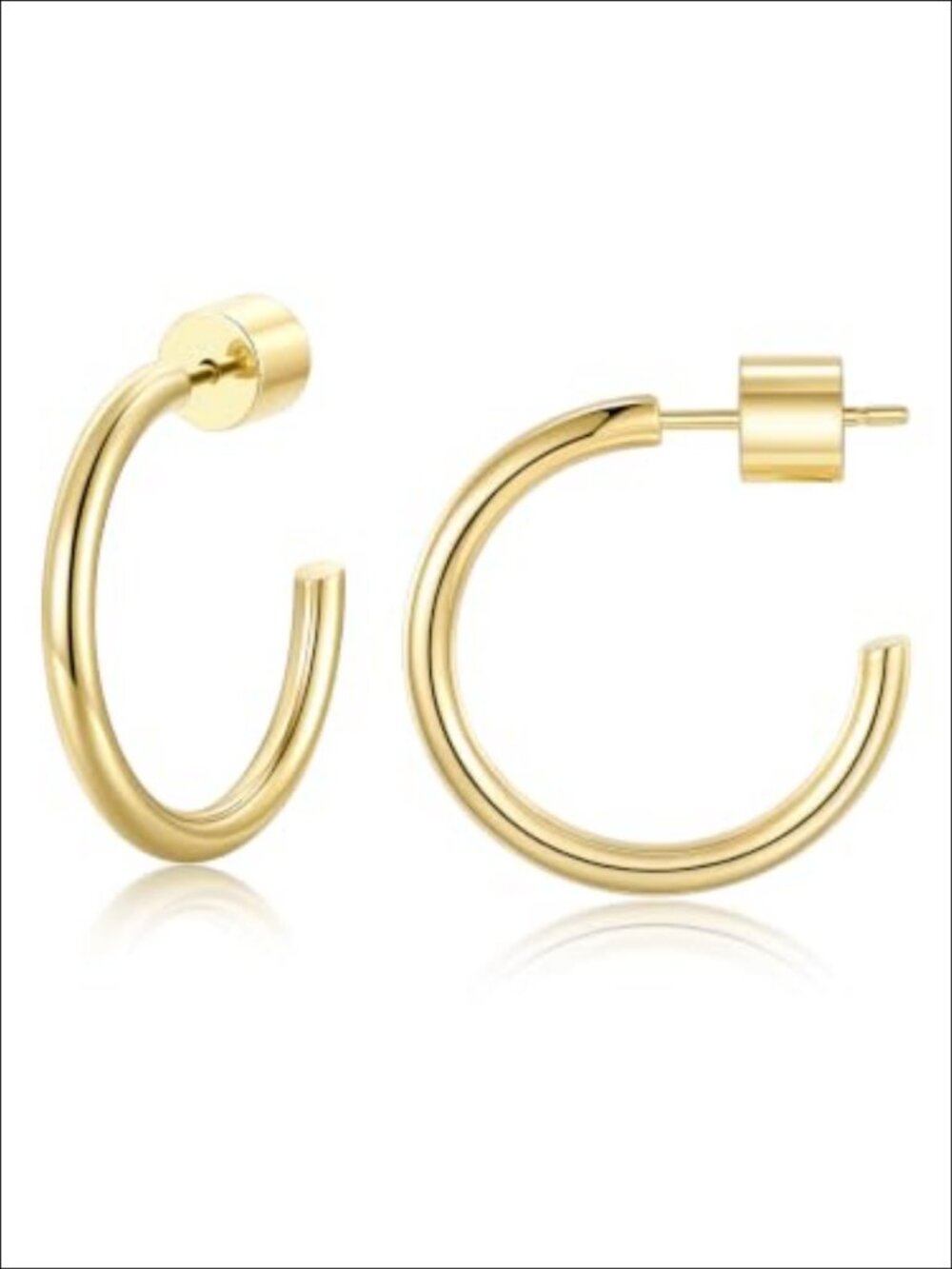 Thin 2mm Lightweight Stainless Steel Hoop Earrings Hypoallergenic Everyday